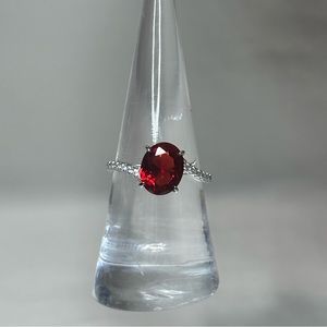 Bomb Party Sterling Club Lab Created Ruby Ring